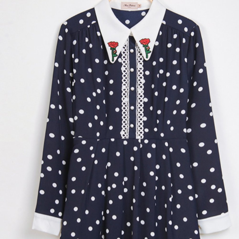 English Rose Dress (Navy)